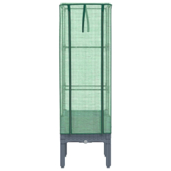 Podwyższona donica ze szklarnią, wygląd rattanu, 40x40x140 cm