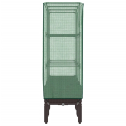 Podwyższona donica ze szklarnią, wygląd rattanu, 120x40x140 cm