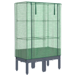 Podwyższona donica ze szklarnią, wygląd rattanu, 80x40x140 cm