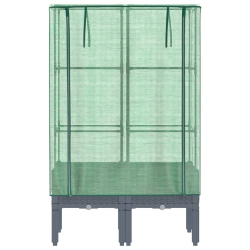 Podwyższona donica ze szklarnią, wygląd rattanu, 80x40x140 cm