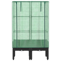 Podwyższona donica ze szklarnią, wygląd rattanu, 80x40x140 cm