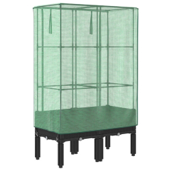 Podwyższona donica ze szklarnią, wygląd rattanu, 80x40x140 cm