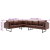 Sofa narożna, tapicerowana sztuczną skórą, brązowa
