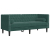 Sofa Chesterfield z wałkami, dwuosobowa, ciemnozielona, aksamit