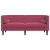 Sofa Chesterfield z wałkami, dwuosobowa, bordowa, aksamit