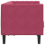 Sofa Chesterfield z wałkami, dwuosobowa, bordowa, aksamit