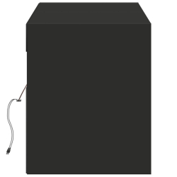 Ścienna szafka TV z LED, czarna, 140x31x38 cm