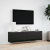 Ścienna szafka TV z LED, czarna, 140x31x38 cm