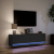 Ścienna szafka TV z LED, czarna, 140x31x38 cm