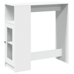 Stolik barowy z przegrodami, biały, 101x40x103,5 cm
