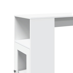 Stolik barowy z przegrodami, biały, 101x40x103,5 cm