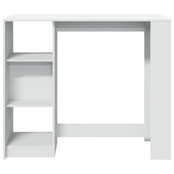 Stolik barowy z regałem, biały, 124x46x103,5 cm