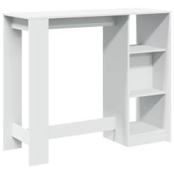 Stolik barowy z regałem, biały, 124x46x103,5 cm