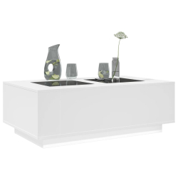 Stolik kawowy z LED Infinity, biały, 116x69x40 cm