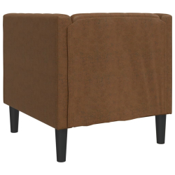 Fotel Chesterfield, brązowy, sztuczna skóra zamszowa