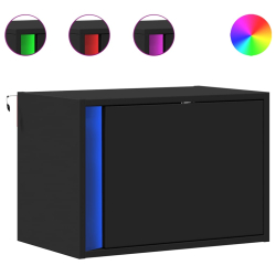 Wiszące szafki nocne z LED, 2 szt., czarne