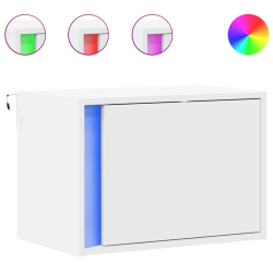 Wiszące szafki nocne z LED, 2 szt., białe