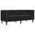 Sofa Chesterfield z wałkami, dwuosobowa, czarna, aksamit