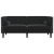 Sofa Chesterfield z wałkami, dwuosobowa, czarna, aksamit