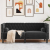 Sofa Chesterfield z wałkami, dwuosobowa, czarna, aksamit