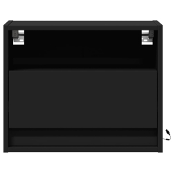 Wiszące szafki nocne z LED, 2 szt., czarne