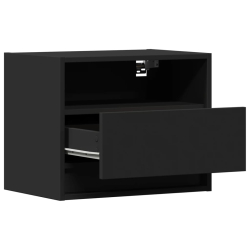 Wiszące szafki nocne z LED, 2 szt., czarne
