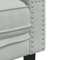 Fotel Chesterfield, jasnoszary, tapicerowany aksamitem