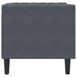 Fotel Chesterfield, ciemnoszary, tapicerowany aksamitem