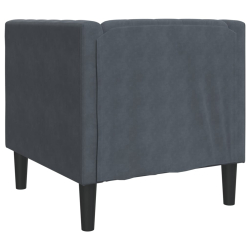 Fotel Chesterfield, ciemnoszary, tapicerowany aksamitem