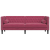 Sofa Chesterfield z wałkami, trzyosobowa, bordowa, aksamit