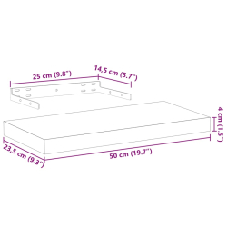 Półki, 4 szt., 50x23,5x4 cm, materiał drewnopochodny