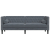 Sofa Chesterfield z wałkami, trzyosobowa, ciemnoszara, aksamit