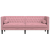 Sofa Chesterfield z wałkami, trzyosobowa, różowa, aksamit
