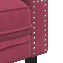 2-cz. wypoczynek Chesterfield z wałkami, bordowy, aksamit