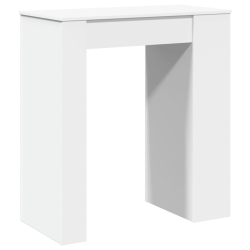 Stolik barowy z półkami, biały, 95x47x103,5 cm