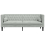 Sofa Chesterfield z wałkami, trzyosobowa, jasnoszara, aksamit
