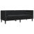 Sofa Chesterfield z wałkami, trzyosobowa, czarna, aksamit