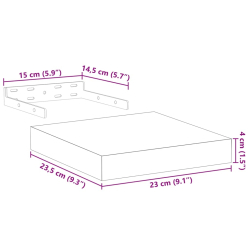 Półki, 4 szt., 23x23,5x4 cm, materiał drewnopochodny