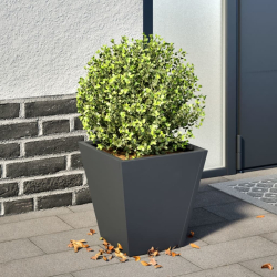 Donica ogrodowa, antracytowa, 30x30x30 cm, stalowa