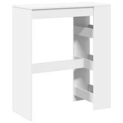 Stolik barowy z półkami, biały, 90x40x103,5 cm