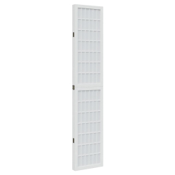 Parawan pokojowy, 4-panelowy, biały, lite drewno paulowni