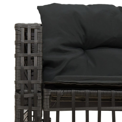 Narożna sofa ogrodowa z poduszkami i podnóżkiem, polirattan