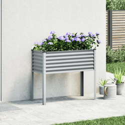 Donica ogrodowa, szara, 100x41x90 cm, stal