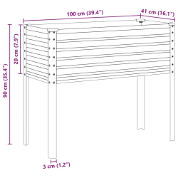 Donica ogrodowa, szara, 100x41x90 cm, stal