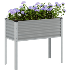 Donica ogrodowa, szara, 100x41x90 cm, stal