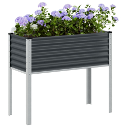 Donica ogrodowa, antracytowa, 100x41x90 cm, stal
