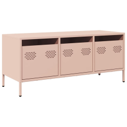 Szafka RTV, różowa, 101,5x39x43,5 cm, stal walcowana na zimno