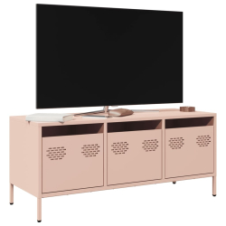 Szafka RTV, różowa, 101,5x39x43,5 cm, stal walcowana na zimno