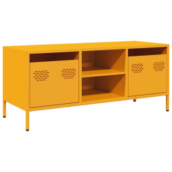 Szafka RTV, żółta, 101,5x39x43,5 cm, stal walcowana na zimno
