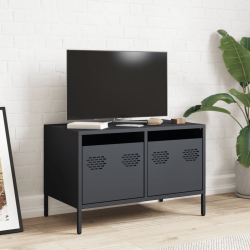 Szafka RTV, czarna, 68x39x43,5 cm, stal walcowana na zimno
